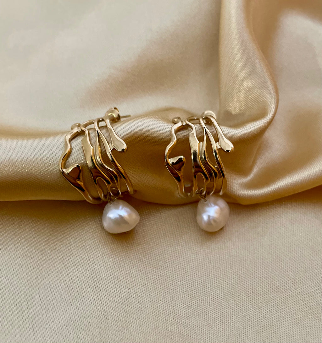 Earrings Atlanta - Freshwater Baroque Pearls